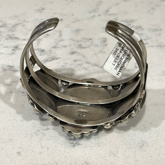 Native American Kingman Mine Turquoise Bracelet by Augustine Largo - Picture 7 of 9